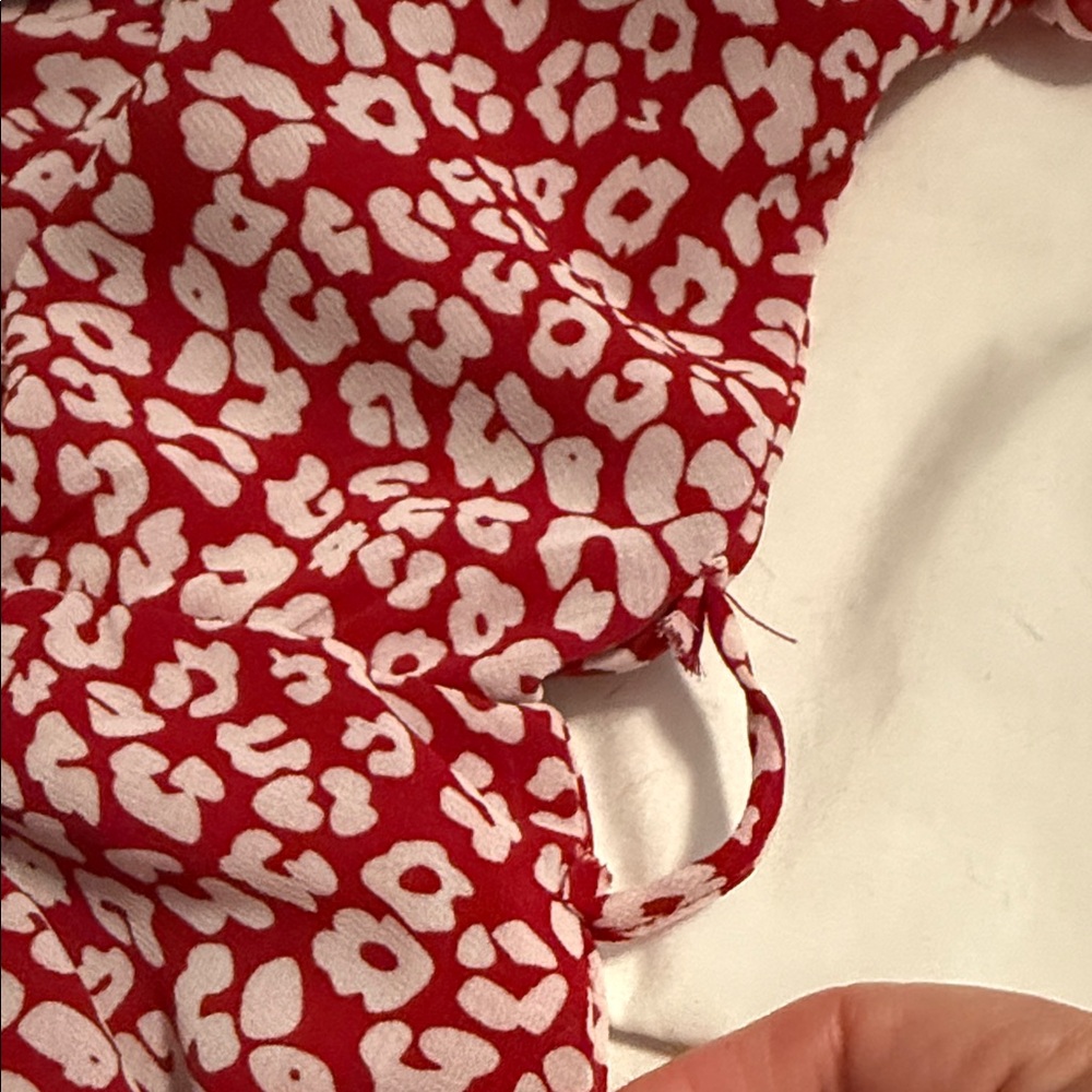 Elegant Red and White Animal Print Patterned Long Sleeve Dress by PrettyGarden - Picture 11 of 14